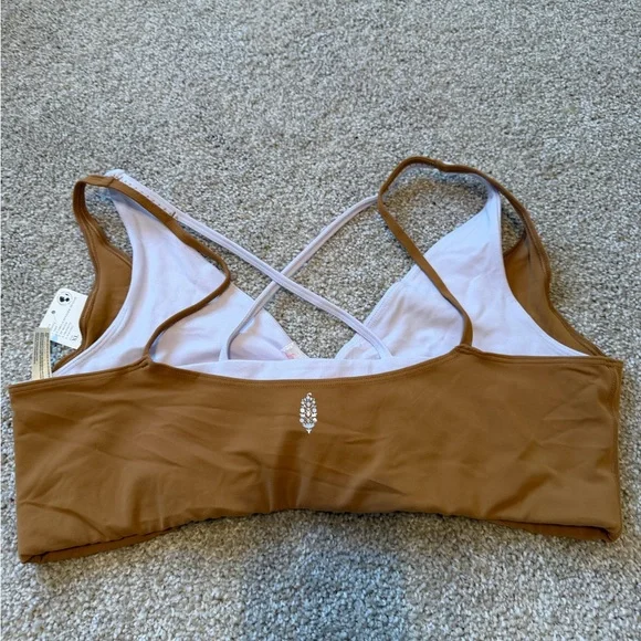 Free People Never Better Eclipse Bra Camel Lavender Shadow Size XL NWT
